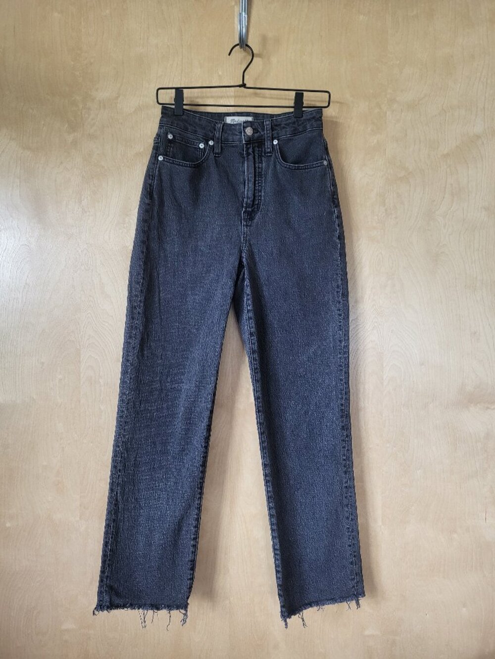 Madewell Curvy Perfect Vintage Straight Jeans Faded Black Size 25